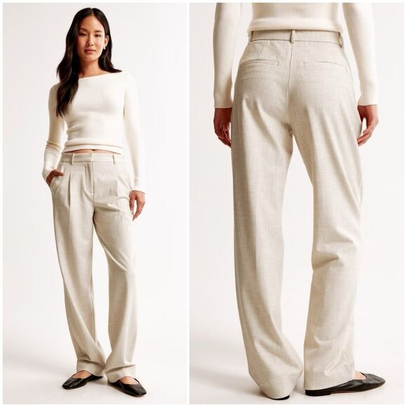 Abercrombie & Fitch Pants - NEW Abercrombie A&F Quinn Tailored Straight Pant in Oatmeal Size 27/4 Short